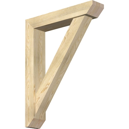 Ekena Millwork Traditional Slat Rough Sawn Bracket w/ Offset Brace, Douglas Fir, 6"W x 30"D x 38"H BKT0604X30X38TRA06RDF
